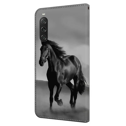 For Sony Xperia 10 V Protective Case 3D Pattern Printing Leather Wallet Phone Cover