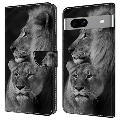 Anti-Drop Leather Flip Cover for Google Pixel 7a Case Shockproof Wallet Phone Case