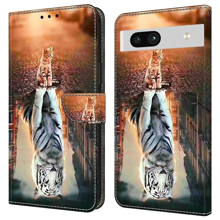 Anti-Drop Leather Flip Cover for Google Pixel 7a Case Shockproof Wallet Phone Case