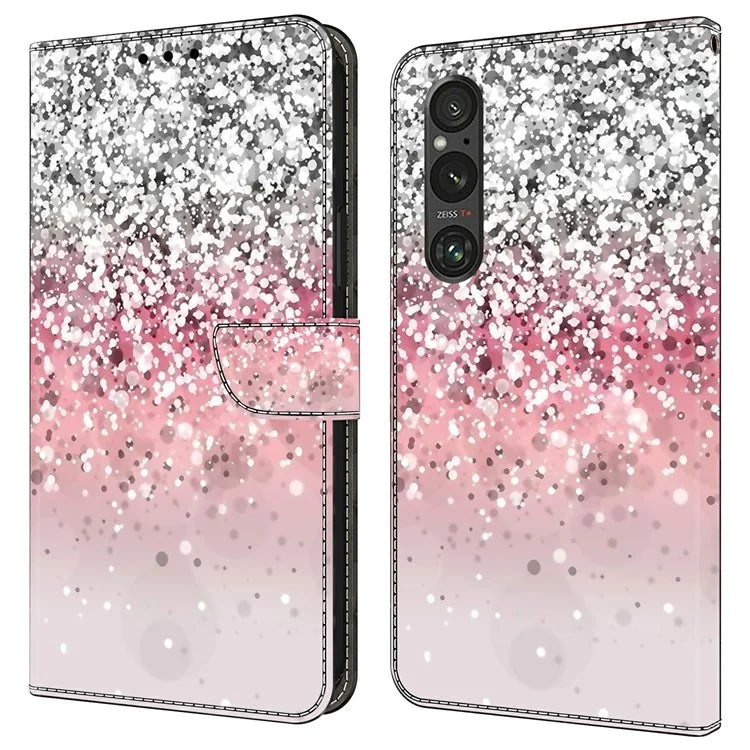 Anti-Scratch Wallet Phone Case for Sony Xperia 1 V Case Pattern Printing Leather Flip Cover