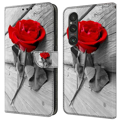 Anti-Scratch Wallet Phone Case for Sony Xperia 1 V Case Pattern Printing Leather Flip Cover