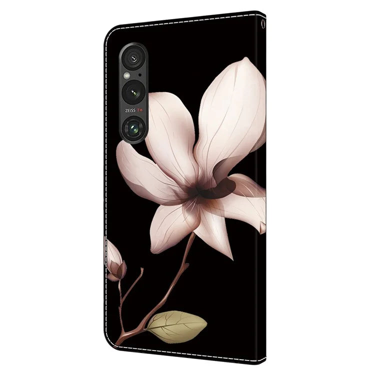 Anti-Scratch Wallet Phone Case for Sony Xperia 1 V Case Pattern Printing Leather Flip Cover