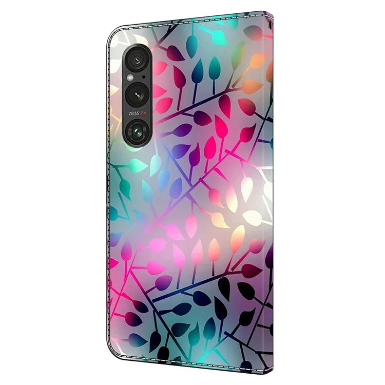 Anti-Scratch Wallet Phone Case for Sony Xperia 1 V Case Pattern Printing Leather Flip Cover