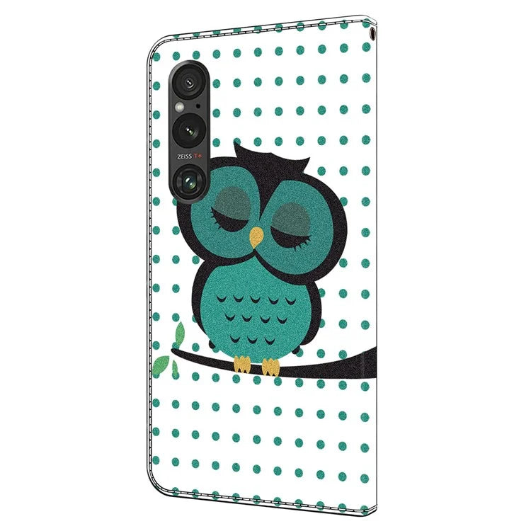 Anti-Scratch Wallet Phone Case for Sony Xperia 1 V Case Pattern Printing Leather Flip Cover