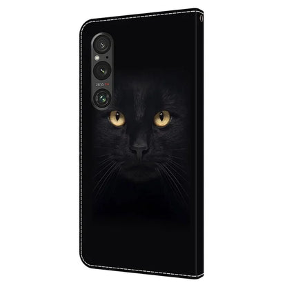 Anti-Scratch Wallet Phone Case for Sony Xperia 1 V Case Pattern Printing Leather Flip Cover