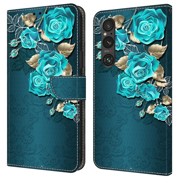 Anti-Scratch Wallet Phone Case for Sony Xperia 1 V Case Pattern Printing Leather Flip Cover
