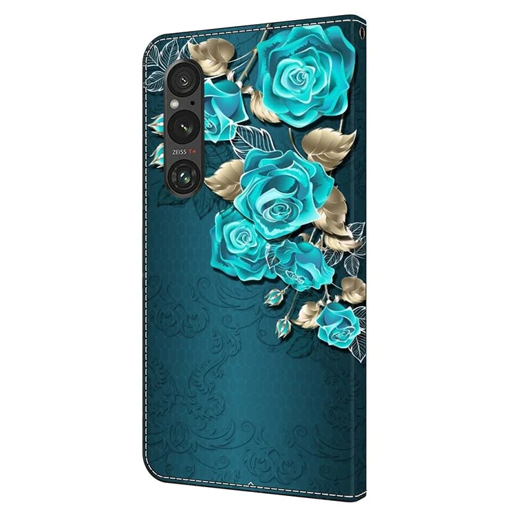Anti-Scratch Wallet Phone Case for Sony Xperia 1 V Case Pattern Printing Leather Flip Cover