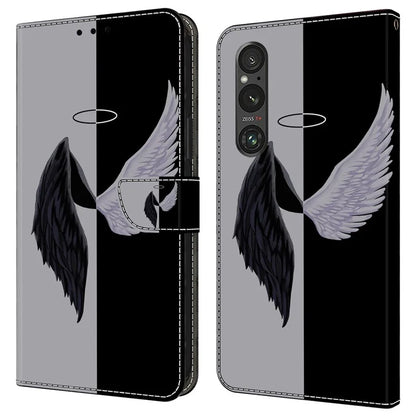 Anti-Scratch Wallet Phone Case for Sony Xperia 1 V Case Pattern Printing Leather Flip Cover