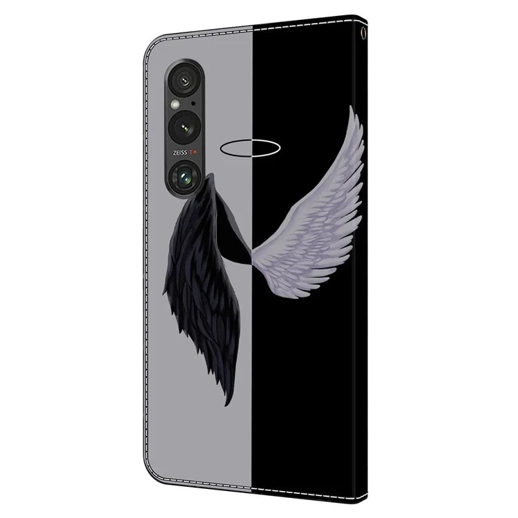 Anti-Scratch Wallet Phone Case for Sony Xperia 1 V Case Pattern Printing Leather Flip Cover