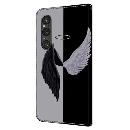 Anti-Scratch Wallet Phone Case for Sony Xperia 1 V Case Pattern Printing Leather Flip Cover