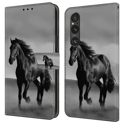 Anti-Scratch Wallet Phone Case for Sony Xperia 1 V Case Pattern Printing Leather Flip Cover