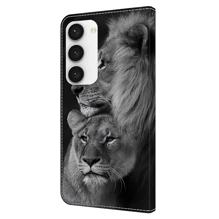 Shockproof Case for Samsung Galaxy S23 Case Pattern Printing Leather Flip Cover with Wallet