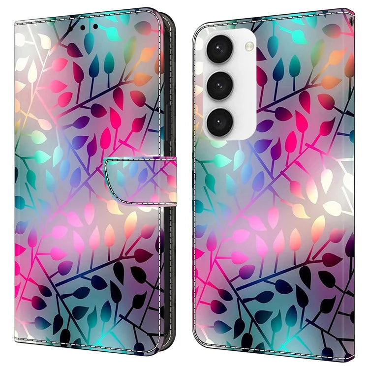 Shockproof Case for Samsung Galaxy S23 Case Pattern Printing Leather Flip Cover with Wallet