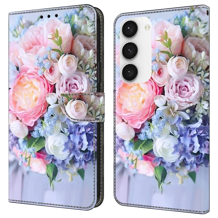 Shockproof Case for Samsung Galaxy S23 Case Pattern Printing Leather Flip Cover with Wallet