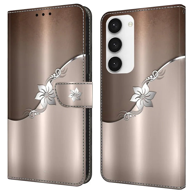 Shockproof Case for Samsung Galaxy S23 Case Pattern Printing Leather Flip Cover with Wallet