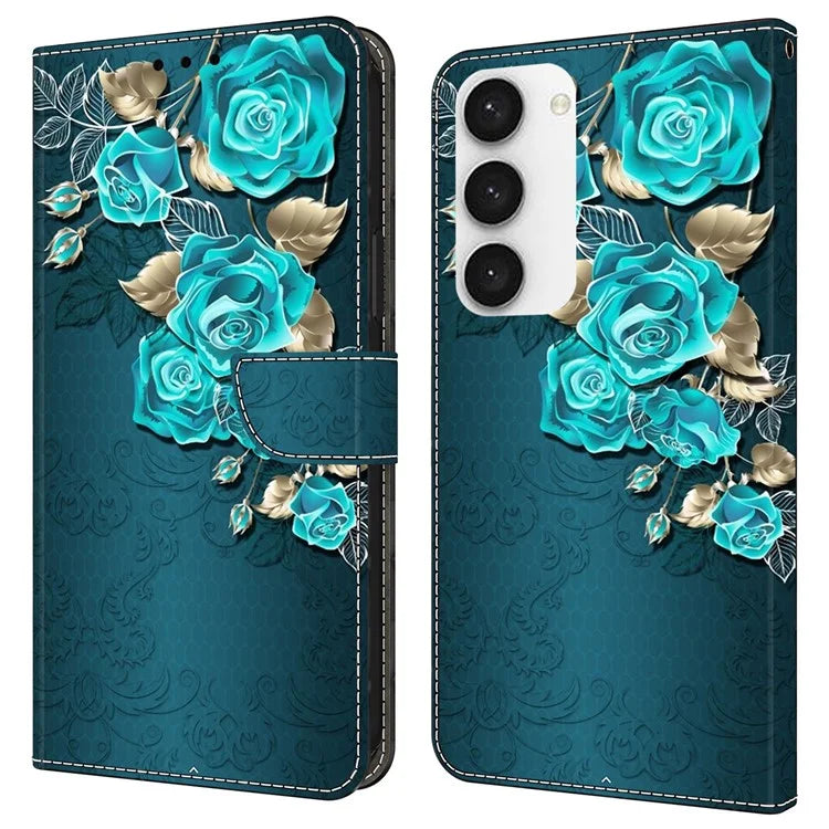 Shockproof Case for Samsung Galaxy S23 Case Pattern Printing Leather Flip Cover with Wallet