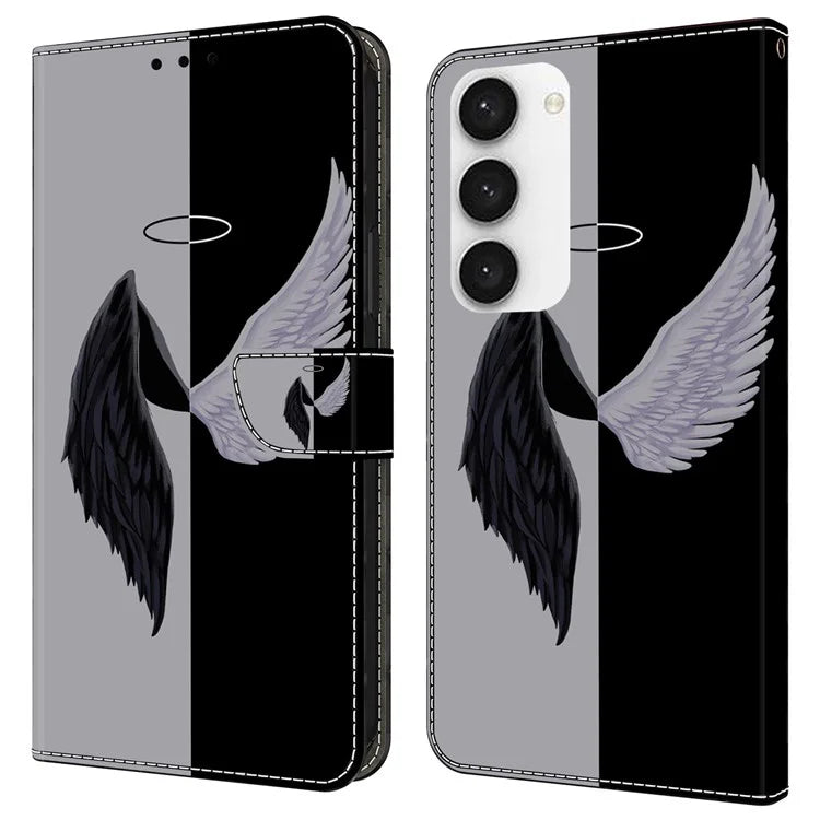 Shockproof Case for Samsung Galaxy S23 Case Pattern Printing Leather Flip Cover with Wallet