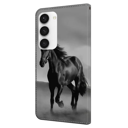 Shockproof Case for Samsung Galaxy S23 Case Pattern Printing Leather Flip Cover with Wallet