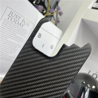 For iPhone 15 Pro Max Case 1500D Coarse Texture Aramid Fiber Phone Cover