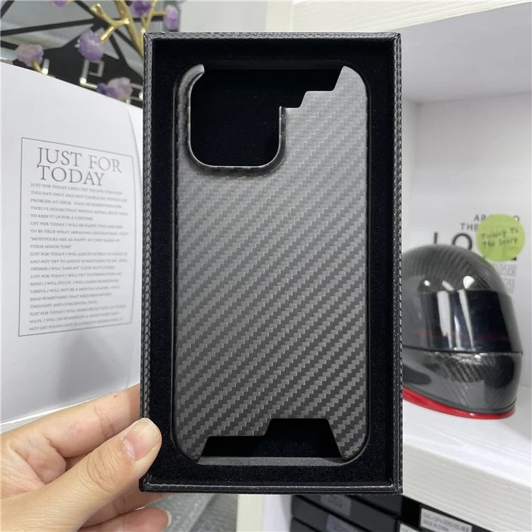 For iPhone 15 Pro Max Case 1500D Coarse Texture Aramid Fiber Phone Cover
