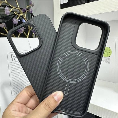 For iPhone 15 Pro Max Case Compatible with MagSafe Shockproof Aramid Fiber Phone Cover, Black
