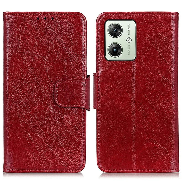 For Motorola Moto G54 5G Case Nappa Texture Split Leather Drop-proof Phone Cover