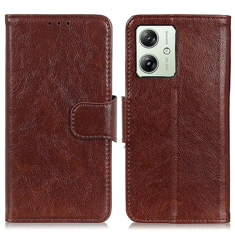 For Motorola Moto G54 5G Case Nappa Texture Split Leather Drop-proof Phone Cover