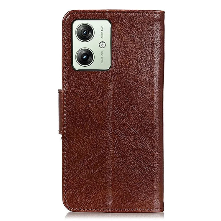 For Motorola Moto G54 5G Case Nappa Texture Split Leather Drop-proof Phone Cover