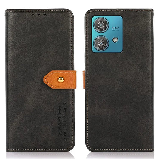 KHAZNEH For Motorola Edge 40 Neo 5G Case PU Leather Wallet Phone Cover with Stand