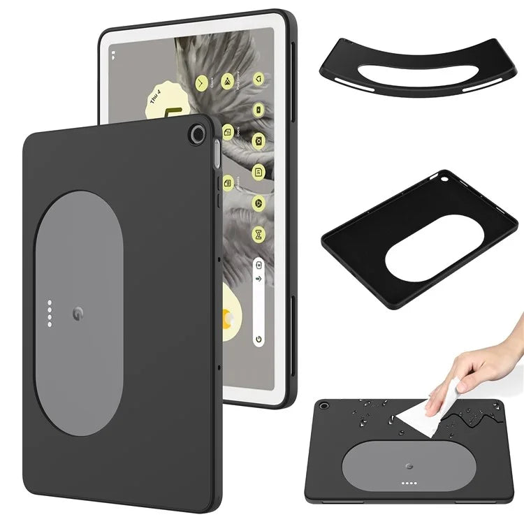 For Google Pixel Tablet Protective Cover Liquid Silicone Microfiber Lining Cushion Tablet Case