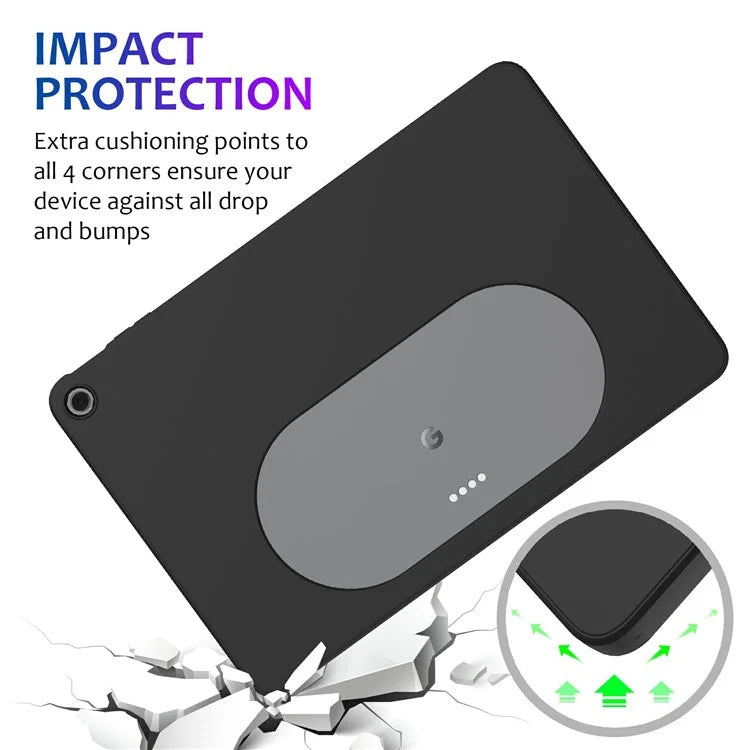 For Google Pixel Tablet Protective Cover Liquid Silicone Microfiber Lining Cushion Tablet Case