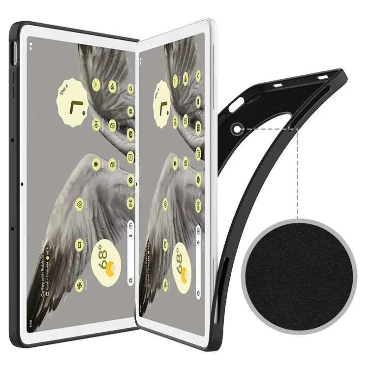 For Google Pixel Tablet Protective Cover Liquid Silicone Microfiber Lining Cushion Tablet Case