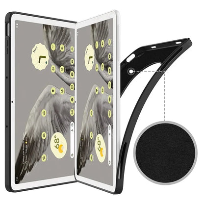 For Google Pixel Tablet Protective Cover Liquid Silicone Microfiber Lining Cushion Tablet Case