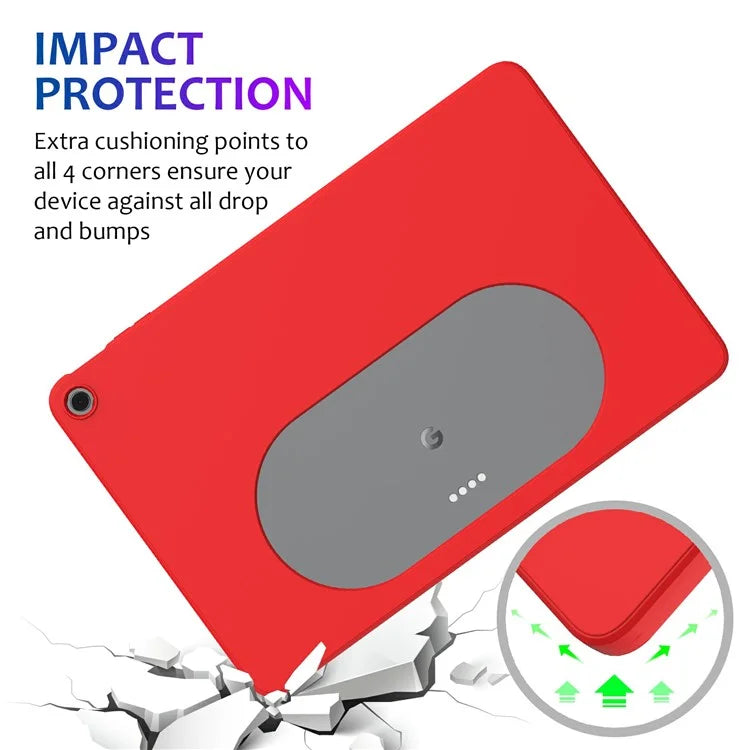 For Google Pixel Tablet Protective Cover Liquid Silicone Microfiber Lining Cushion Tablet Case