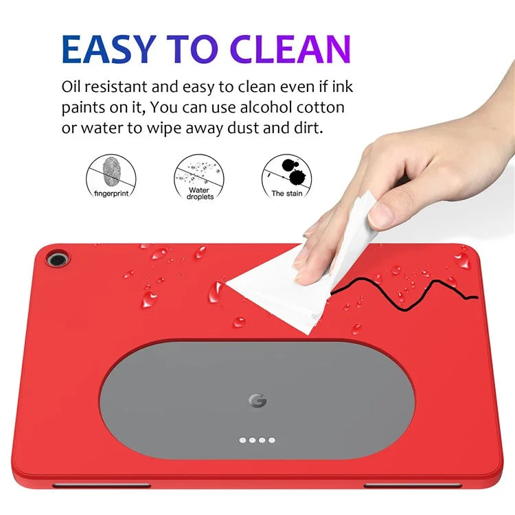 For Google Pixel Tablet Protective Cover Liquid Silicone Microfiber Lining Cushion Tablet Case