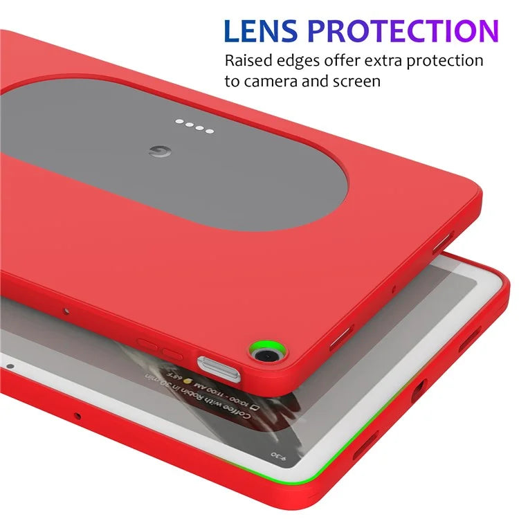 For Google Pixel Tablet Protective Cover Liquid Silicone Microfiber Lining Cushion Tablet Case