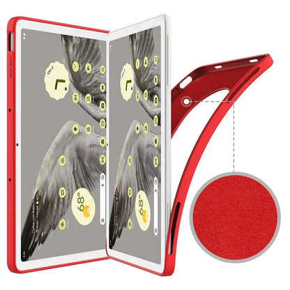 For Google Pixel Tablet Protective Cover Liquid Silicone Microfiber Lining Cushion Tablet Case