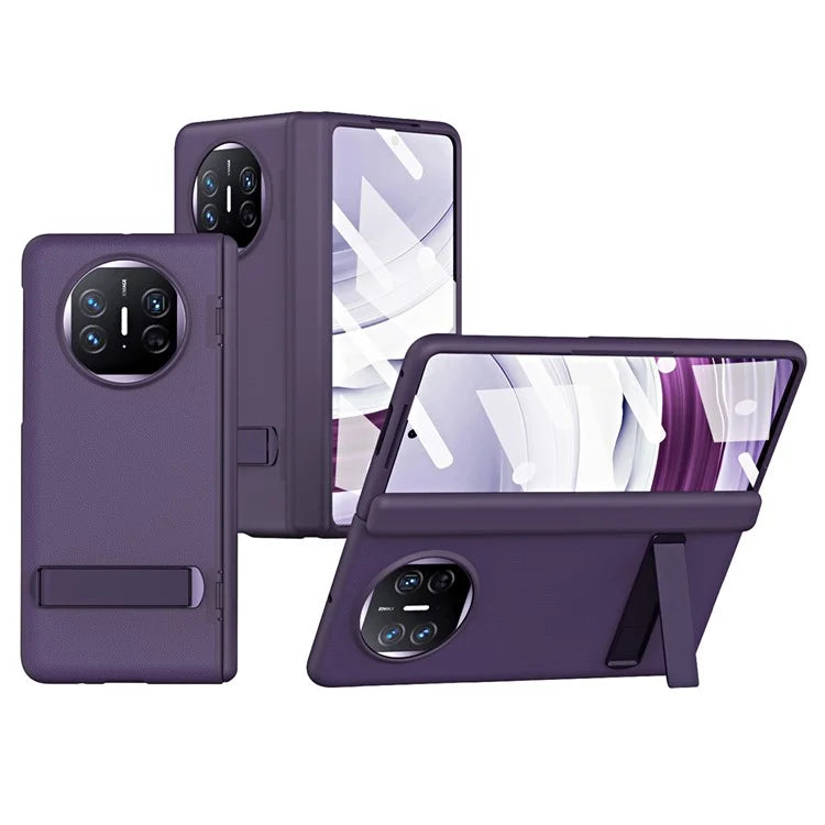 For Huawei Mate X5 Case Kickstand PU Leather+PC Hinge Protection Phone Cover