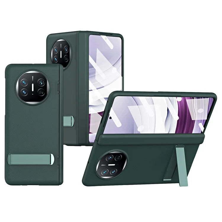 For Huawei Mate X5 Case Kickstand PU Leather+PC Hinge Protection Phone Cover
