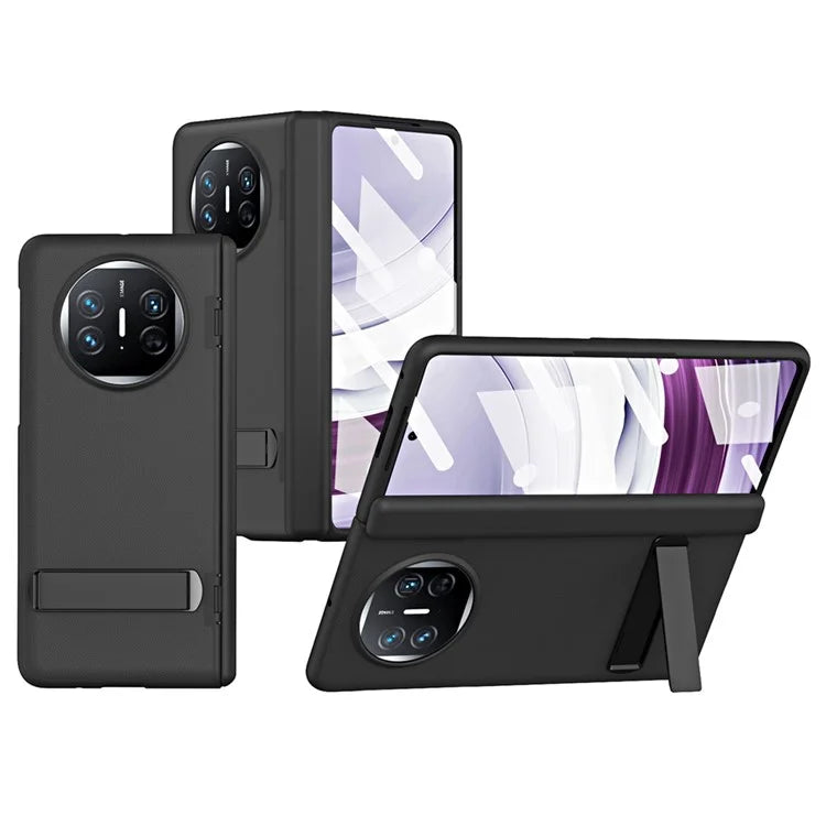 For Huawei Mate X5 Case Kickstand PU Leather+PC Hinge Protection Phone Cover