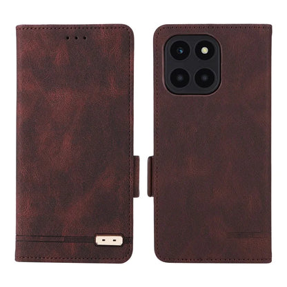 For Honor X6a 4G Case Hardware Decor Shockproof PU Leather Wallet Stand Phone Cover