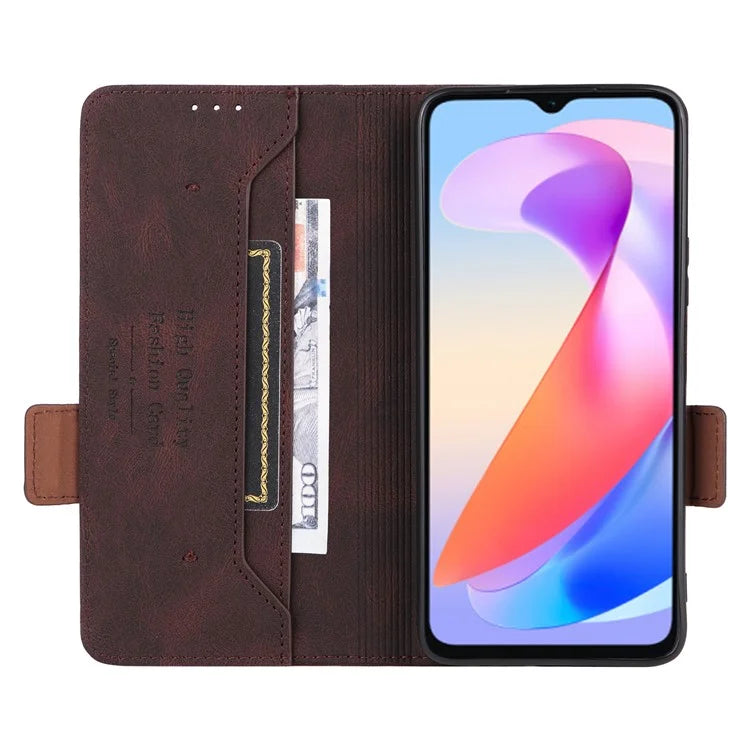 For Honor X6a 4G Case Hardware Decor Shockproof PU Leather Wallet Stand Phone Cover