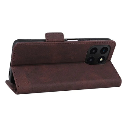 For Honor X6a 4G Case Hardware Decor Shockproof PU Leather Wallet Stand Phone Cover