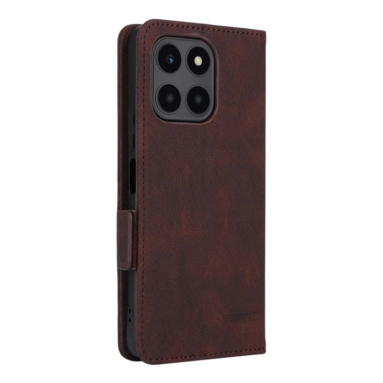 For Honor X6a 4G Case Hardware Decor Shockproof PU Leather Wallet Stand Phone Cover