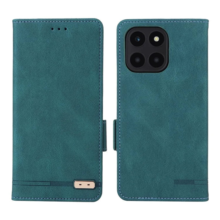 For Honor X6a 4G Case Hardware Decor Shockproof PU Leather Wallet Stand Phone Cover