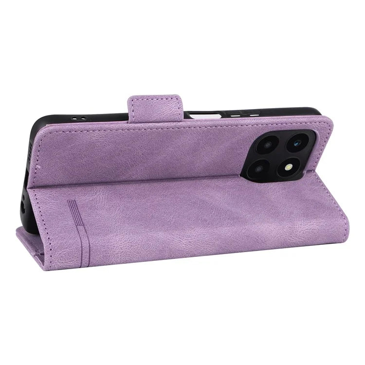 For Honor X6a 4G Case Hardware Decor Shockproof PU Leather Wallet Stand Phone Cover