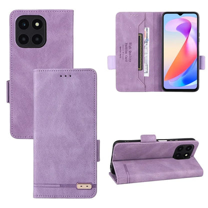 For Honor X6a 4G Case Hardware Decor Shockproof PU Leather Wallet Stand Phone Cover
