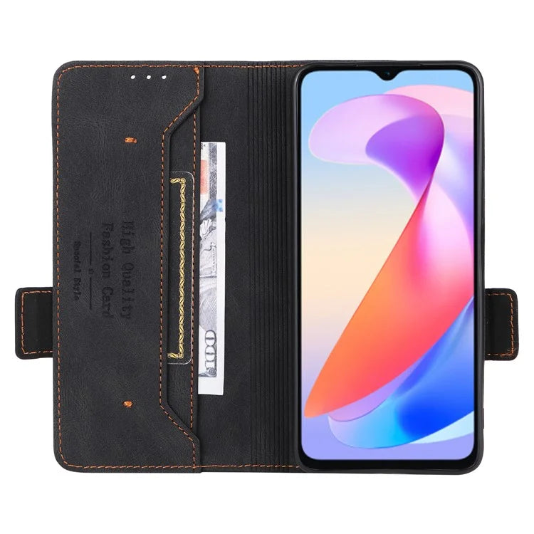 For Honor X6a 4G Case Hardware Decor Shockproof PU Leather Wallet Stand Phone Cover