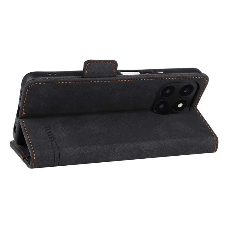 For Honor X6a 4G Case Hardware Decor Shockproof PU Leather Wallet Stand Phone Cover