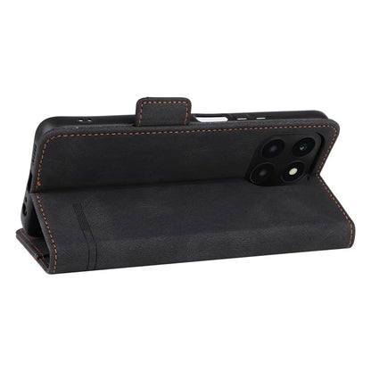 For Honor X6a 4G Case Hardware Decor Shockproof PU Leather Wallet Stand Phone Cover